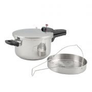 دیگ زودپز استیل با سبد بخارپز کف سه لایه 4/5 لیتری پارس