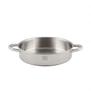 ماهیتابه استیل کف سه لایه سایز ۲۸ دسته فلزی کوتاه