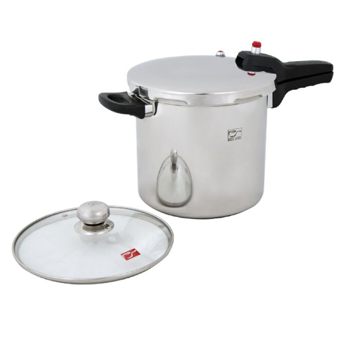 دیگ زودپز استیل در پیرکس کف سه لایه ۷ لیتری