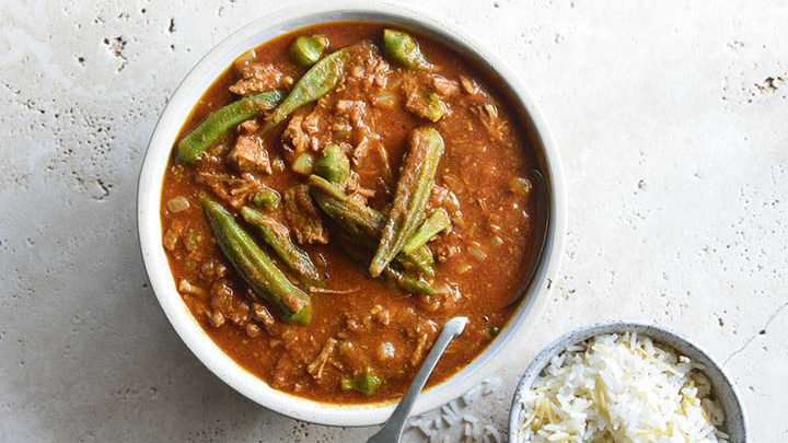 خورشت بامیه در زودپز