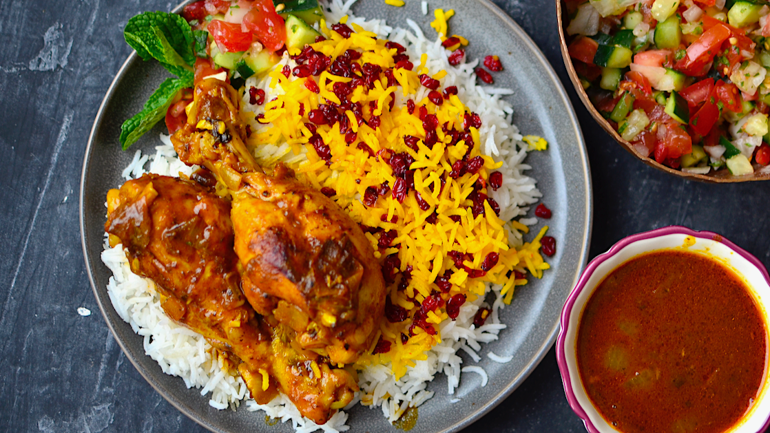 زرشک پلو با مرغ