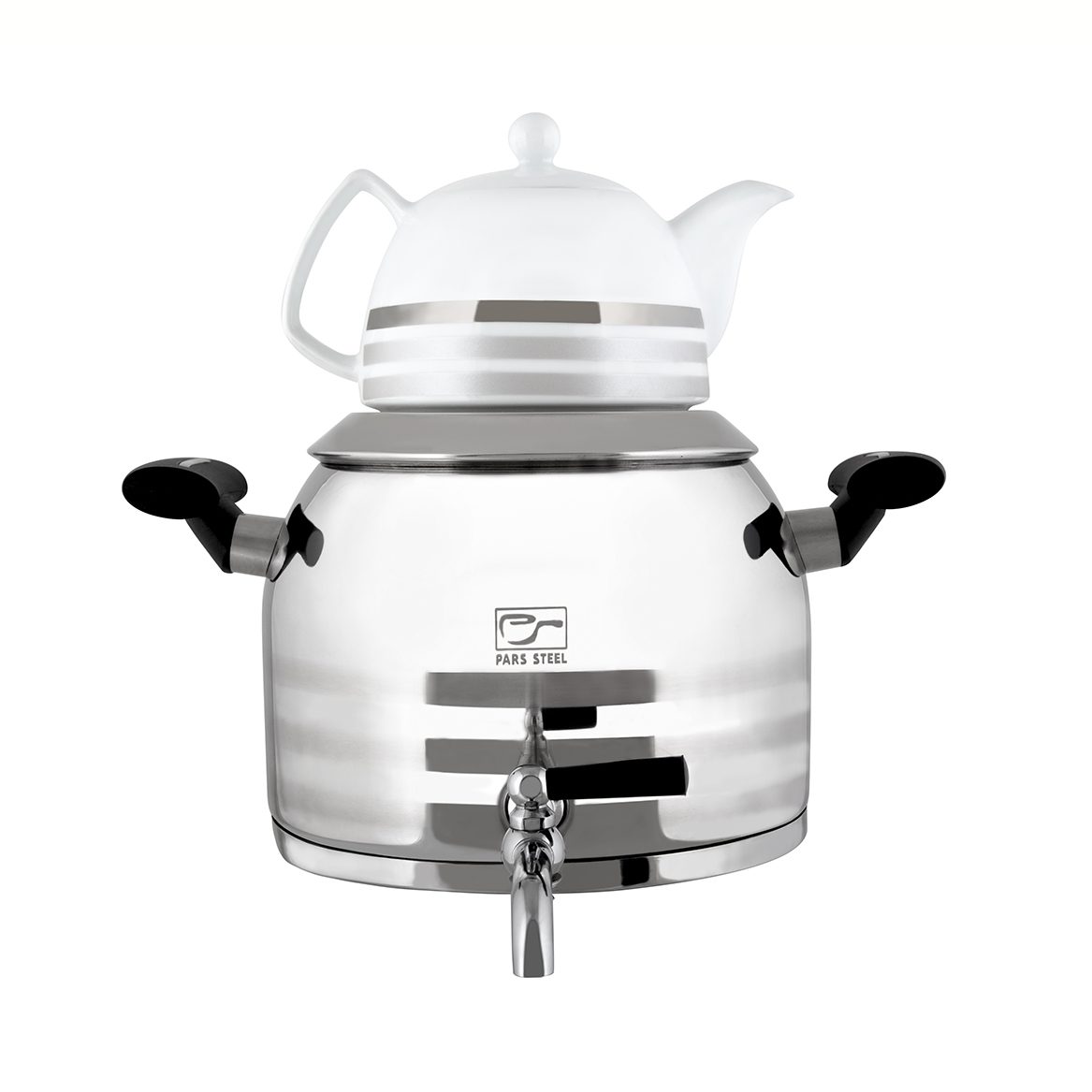 کتری و قوری استیل پارس مدل درسا ۵ لیتری