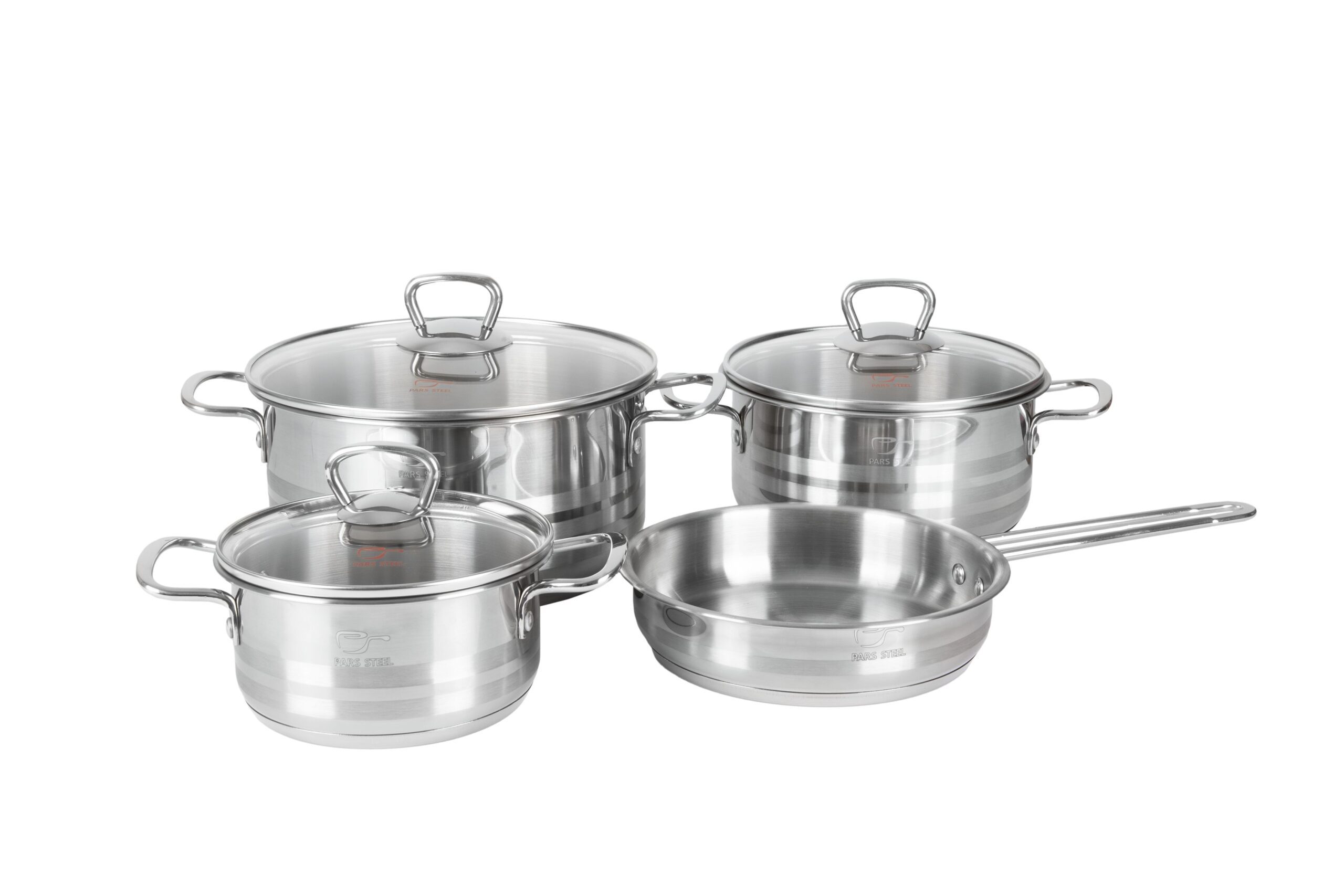 سرویس قابلمه استیل ۷ پارچه کارا خط دار