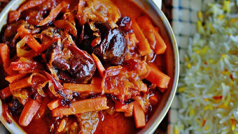 طرز تهیه خورشت هویج با مرغ و گوشت؛ خورش هویج تبریزی مجلسی