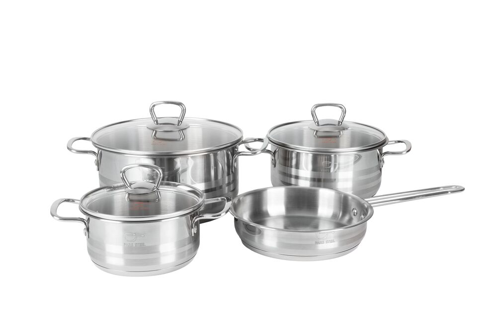 سرویس قابلمه استیل ۷ پارچه کارا خط دار